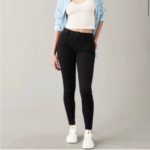 American Eagle 8 Long High Rise Jeggings Black Skinny Women’s Jeans Stretch